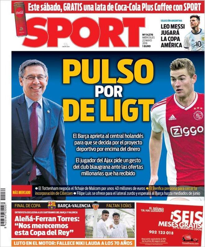 Portada del SPORT del 22 de mayo de 2019