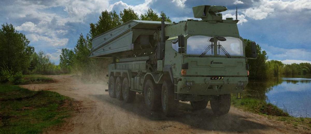 Vehículo lanzapuentes sobre ruedas de RMMV.