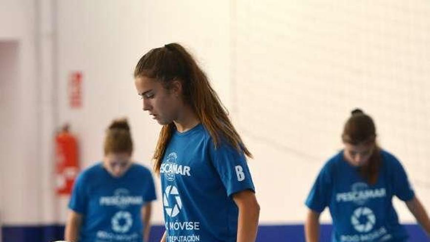 Carol Agulla durante un entrenamiento del Poio. // Gustavo Santos