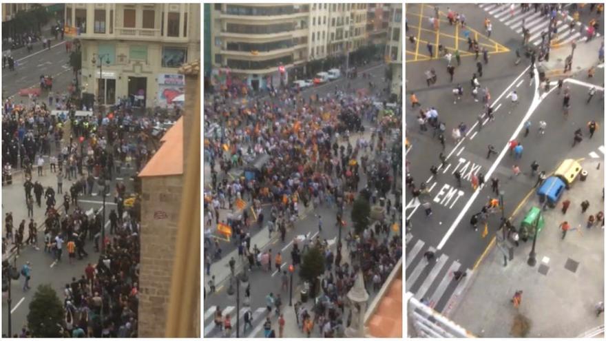 9 d'Octubre: Así comenzaron los ataques en la manifestación