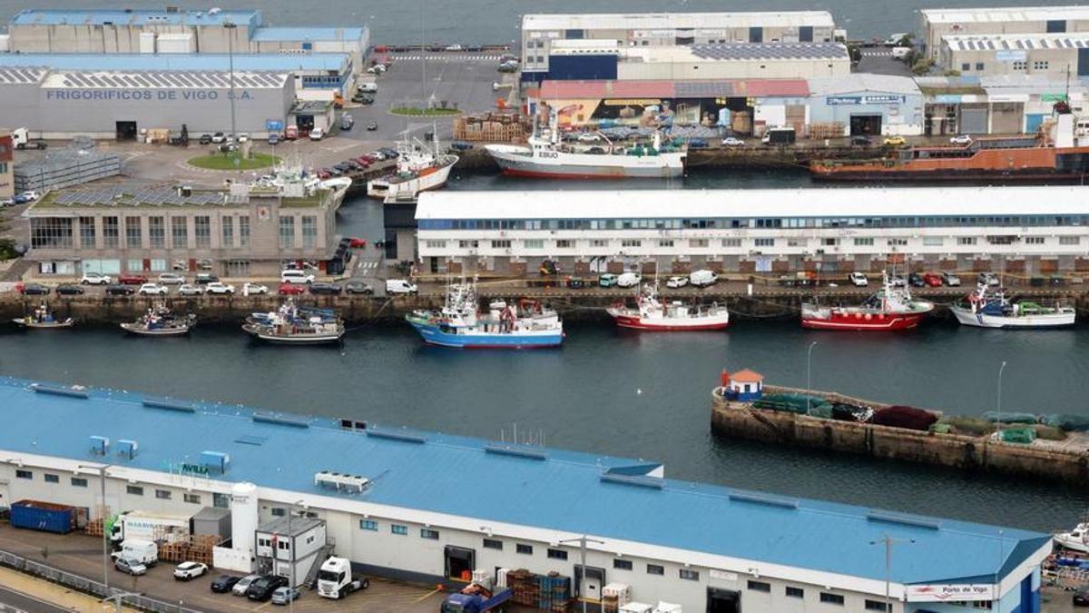 Barcos de cerco amarrados en O Berbés (Vigo).