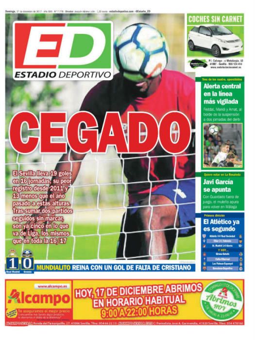 Las portadas deportivas del 17 de diciembre