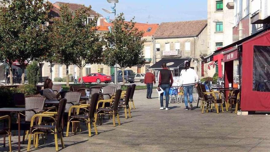 La Praza Maior de Ponteareas, ayer por la mañana. // A. Hernández