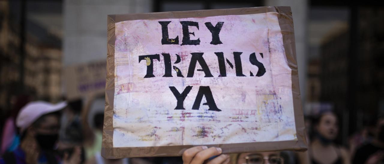ujer cartel lee ley trans ya manifestacion favor ley tr