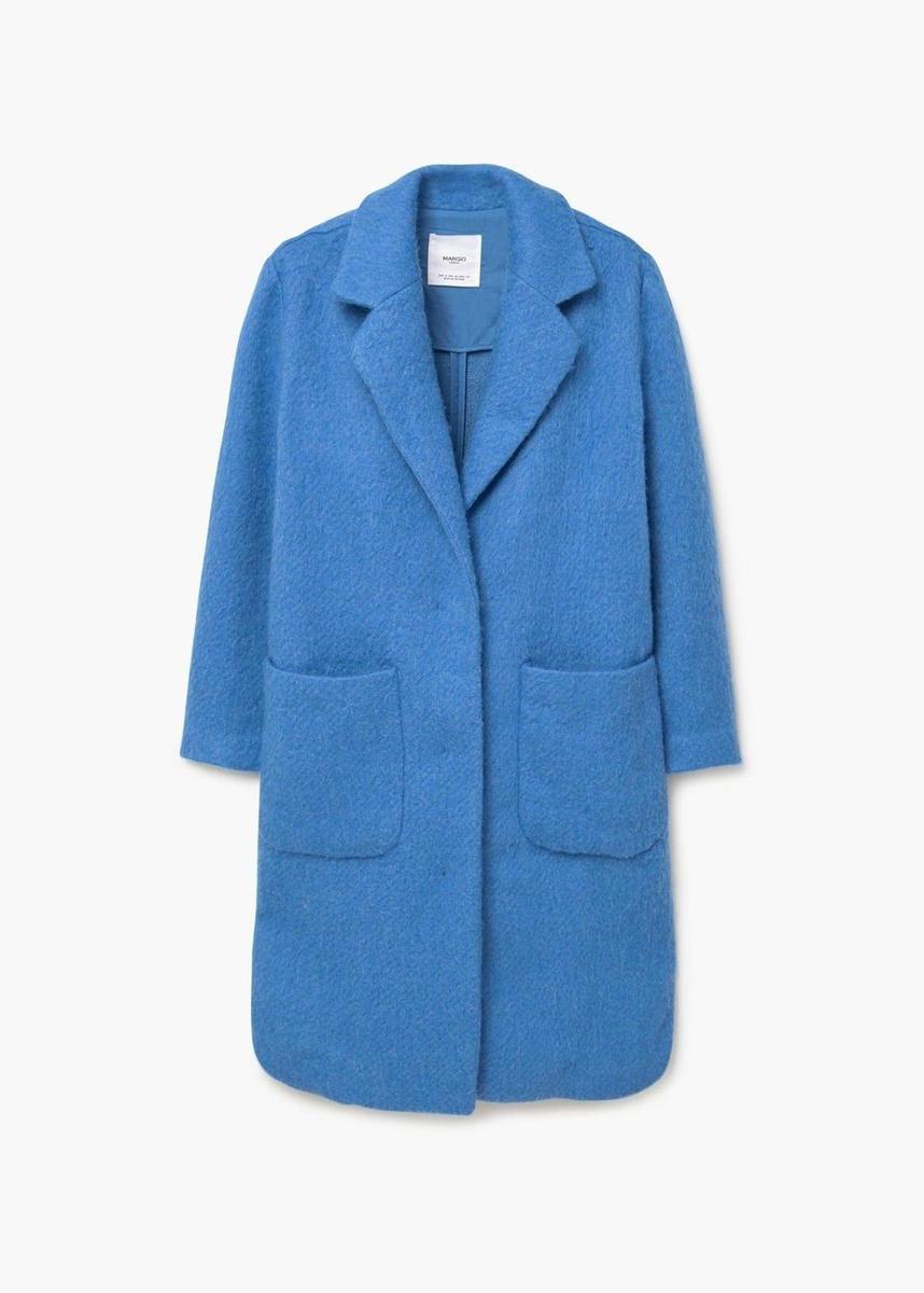 Abrigo de lana azul de Mango Outlet (Precio: 19,99 euros)