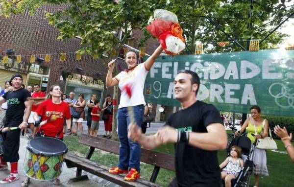 Recibimiento a Andrea Blas a su llegada