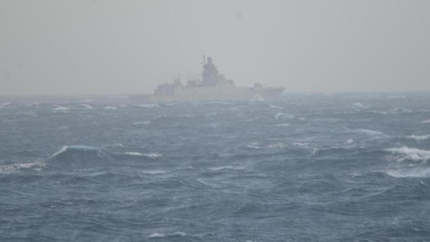 La fragata rusa Almirante Gorshkov fue interceptada por la Armada Española en la desembocadura del río Miño
