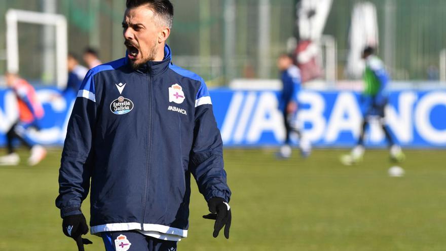 Primer entrenamiento de Rubén de la Barrera al frente del Deportivo