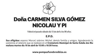 Esquela Carmen Silva Gómez Nicolau y Pi