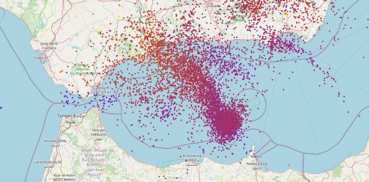 Rayos caídos en Málaga y entorno durante la tormenta de la noche del martes