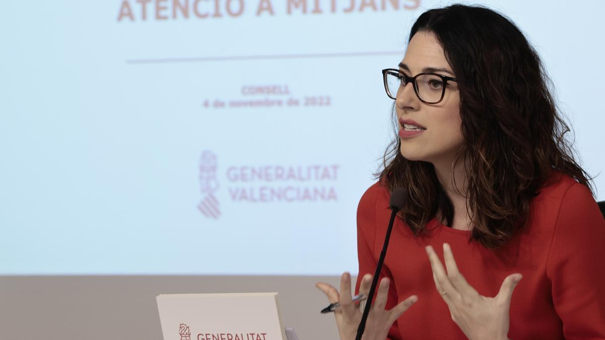 La vicepresidenta y portavoz del Consell, Aitana Mas. ANA ESCOBAR/EFE