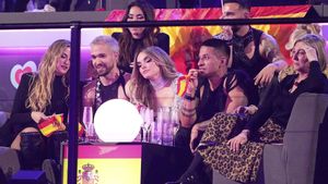 Melody and her delegation from Spain react disappointed during the voting of the Grand Final of the 69th Eurovision Song Contest, in Basel, Switzerland, Saturday, May 17 2025. (AP Photo/Martin Meissner) Associated Press/LaPresse. EDITORIAL USE ONLY/ONLY ITALY AND SPAIN
