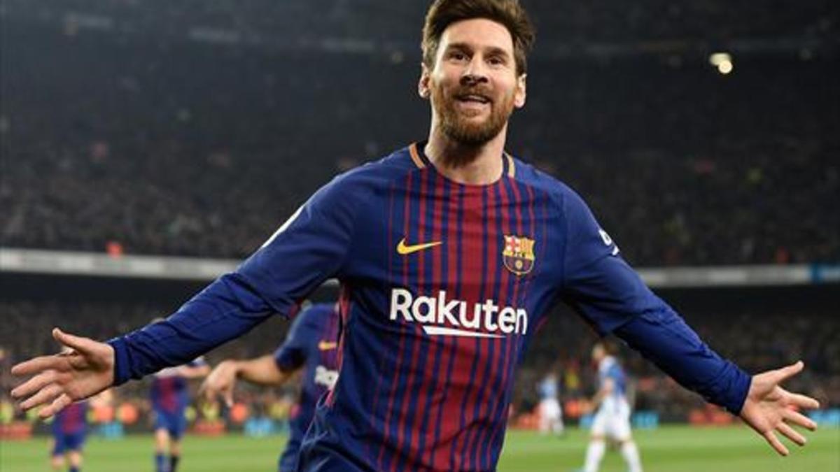 Messi celebra un nuevo tanto decisivo.