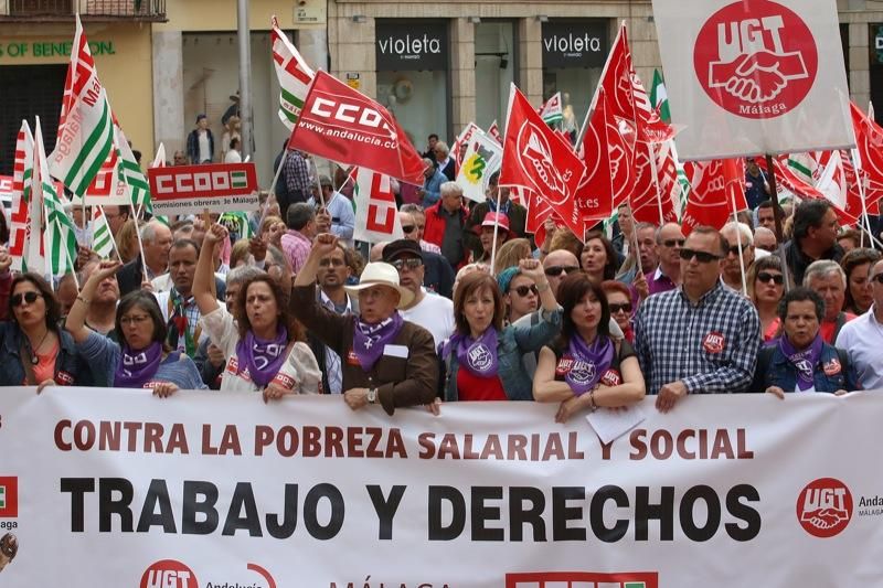 Manifestación del Primero de Mayo en Málaga