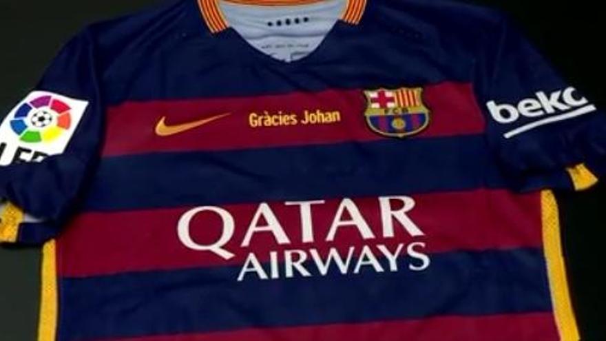 El Barça mostra la samarreta per homenatjar Cruyff en el Clàssic