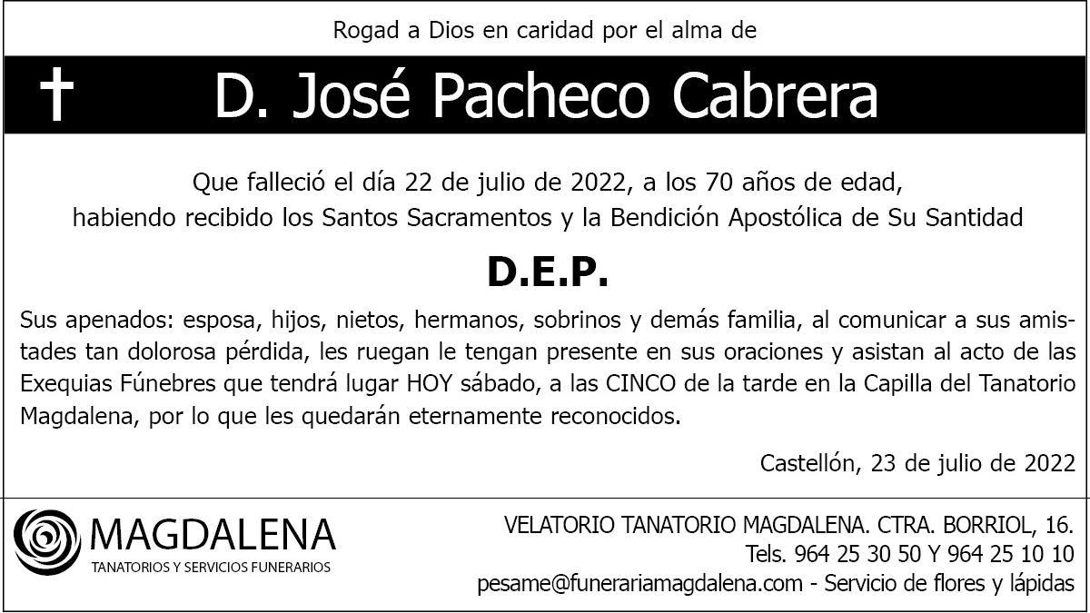 D. José Pacheco Cabrera