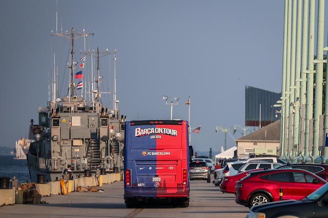 Así ha sido el entrenamiento del Barça en la Base Naval de la Marina de Annapolis para preparar el clásico