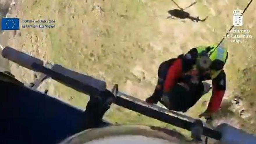 Rescatado un senderista herido cerca de la Cruz de Tejeda