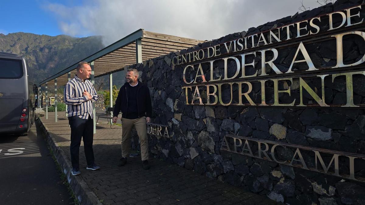 Omar Hernández en el Centro de Visitantes de la Caldera de Taburiente.
