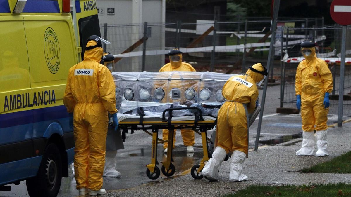 Llegada al Meixoeiro del paciente con sospecha de ébola en 2015.