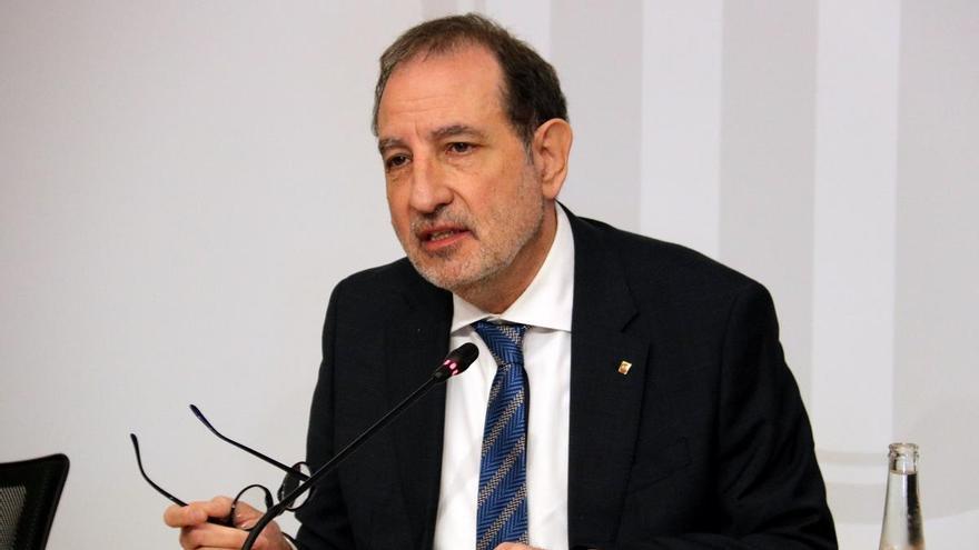 El conseller de Justícia i Qualitat Democràtica, Ramon Espadaler, durant la rueda de prensa de este miércoles