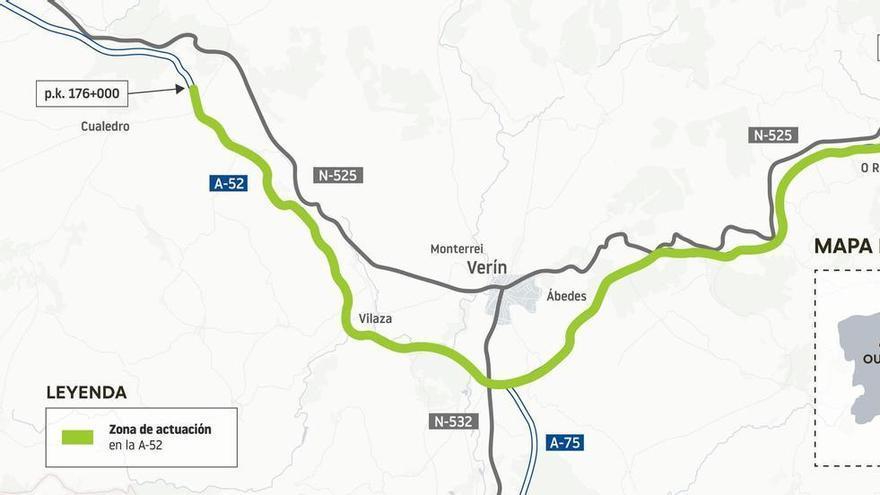 Adjudicada por 14,9 millones la mejora de la A-52 entre A Gudiña y Cualedro
