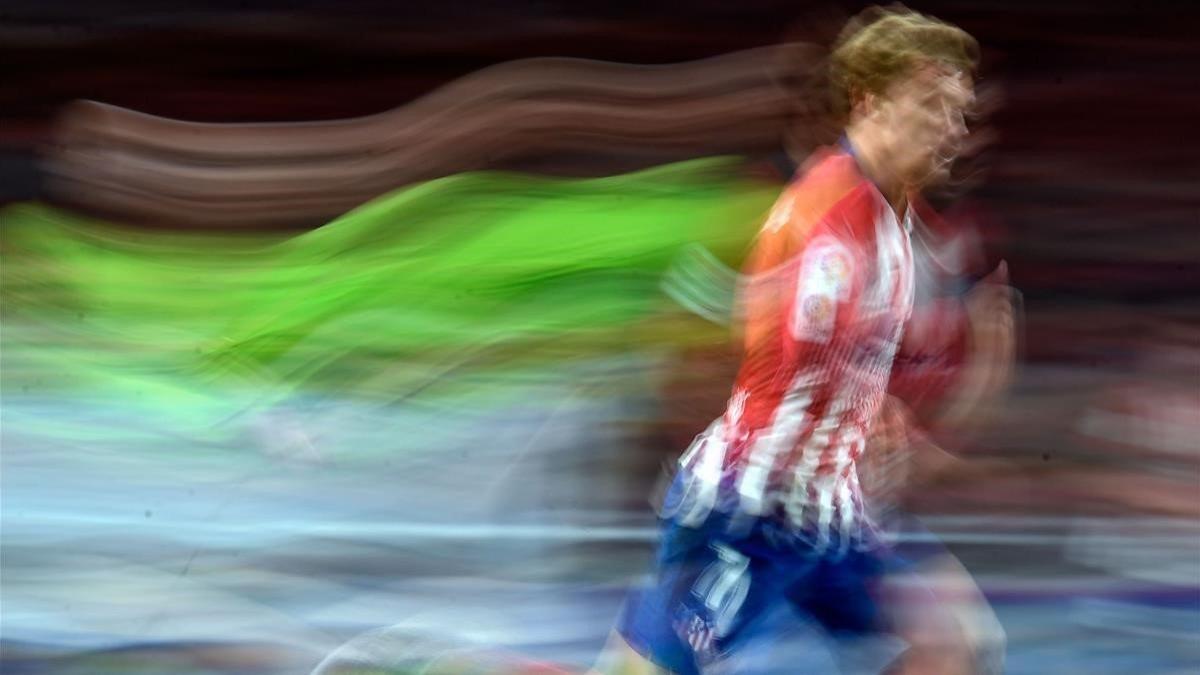 Griezmann, en el partido que jugó el Atlético contra la Real Sociedad en el Wanda Metropolitano.