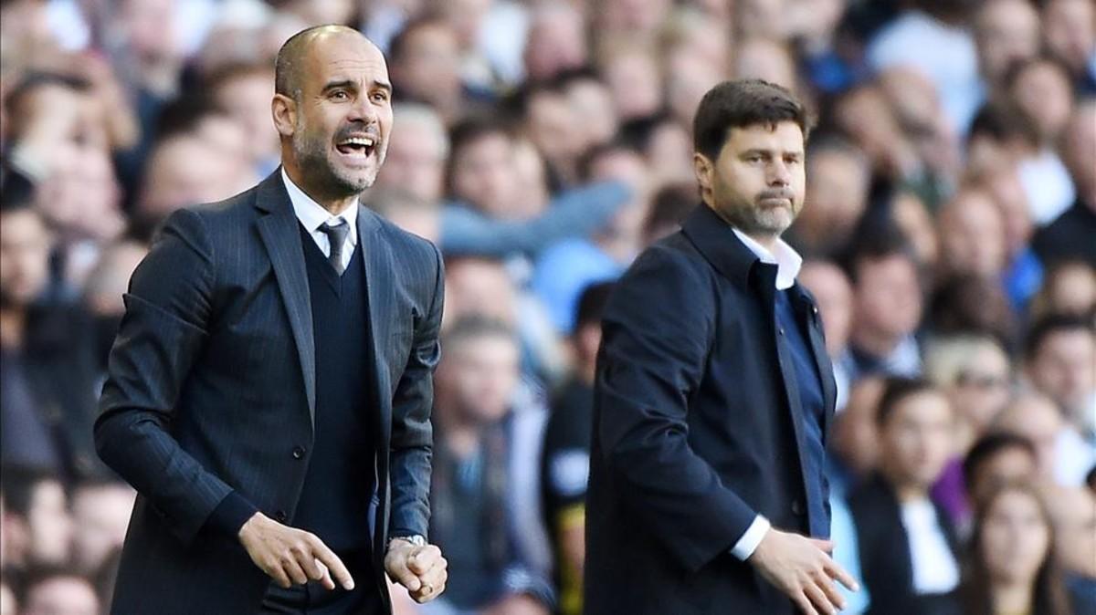 Guardiola y Pochettino, en un partido de la pasada temporada