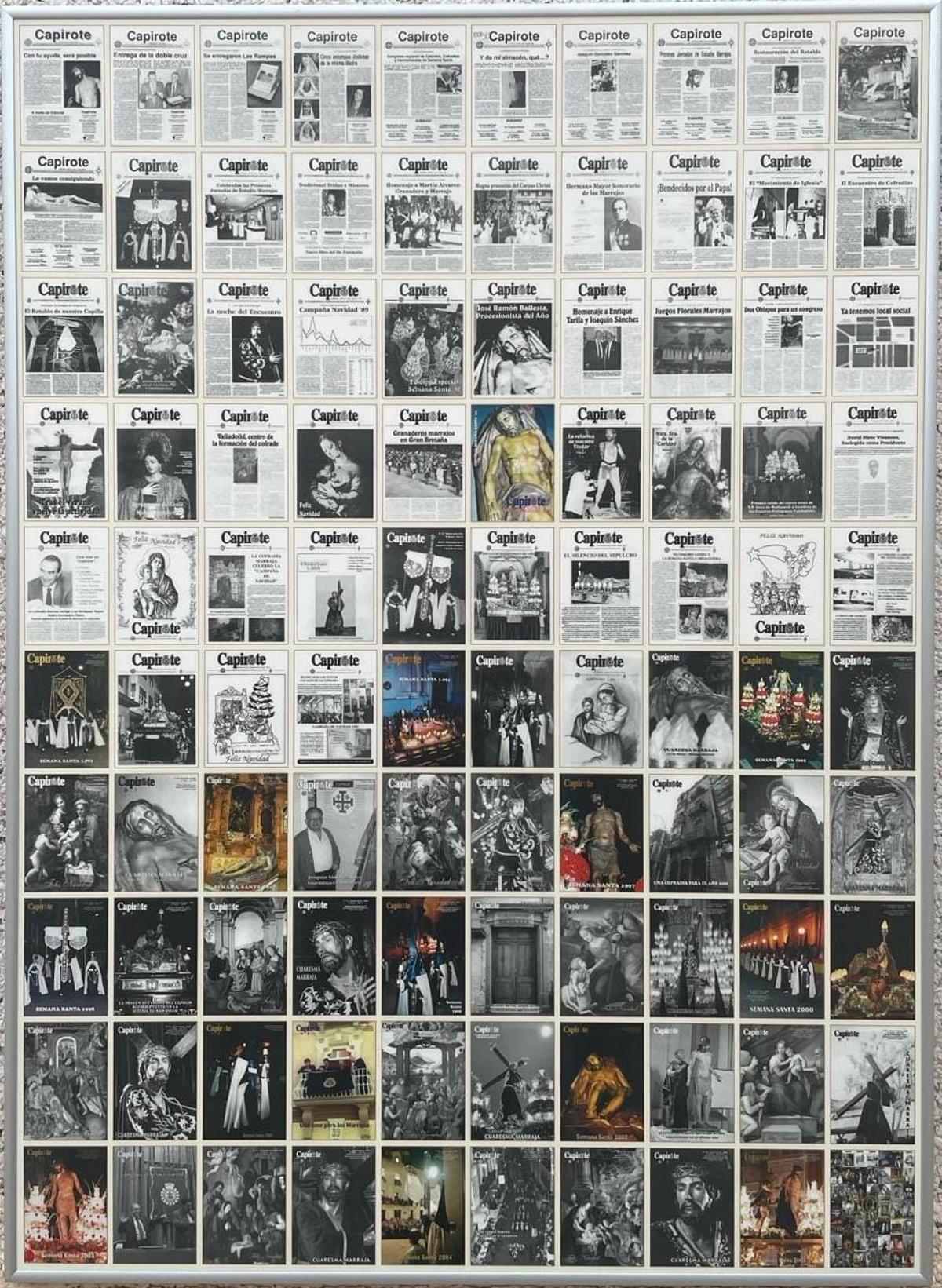 Recopilación de portadas de distintos años de la revista ‘Capirote’.