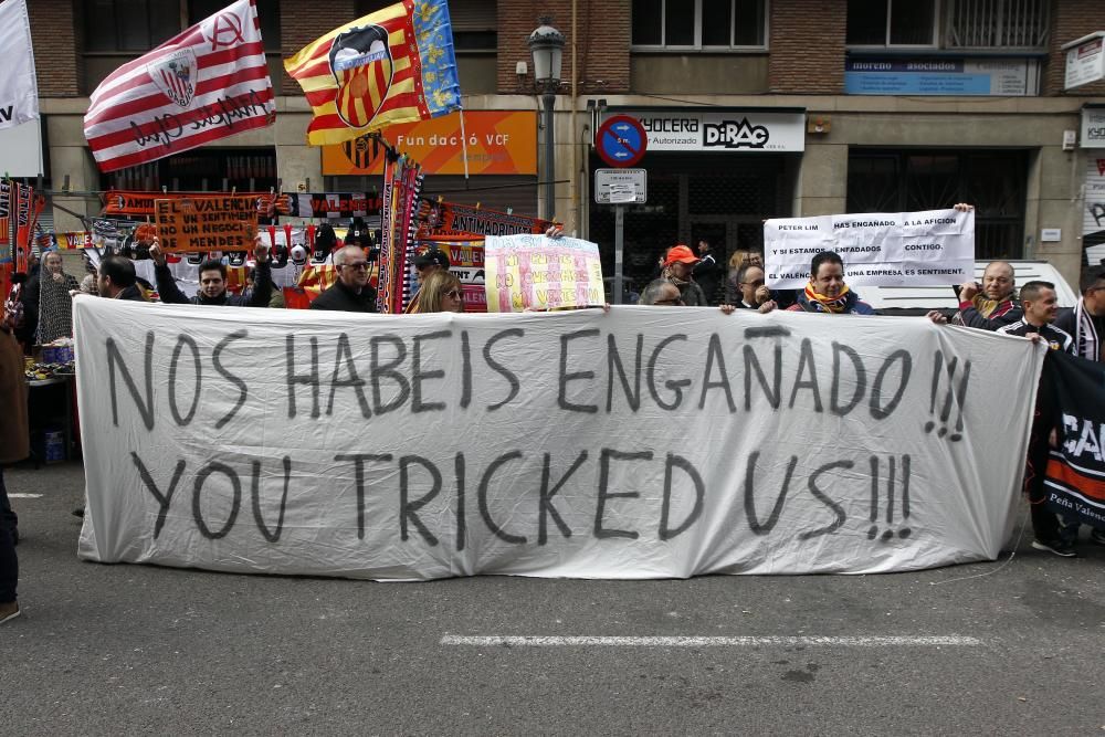 Protestas de la afición del Valencia CF