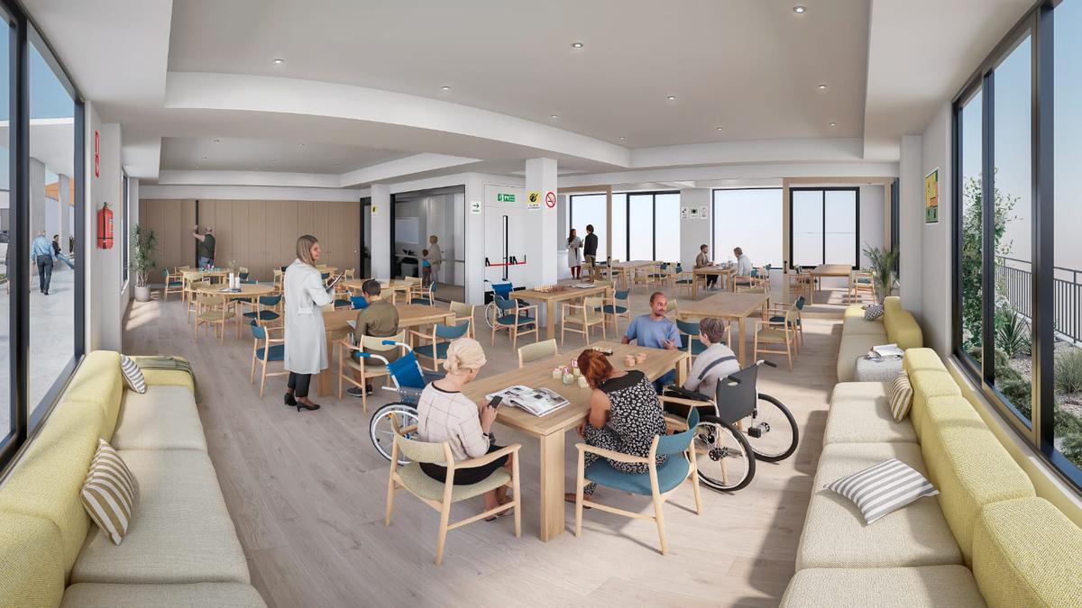 Recreación virtual del interior del futuro centro de día teense.