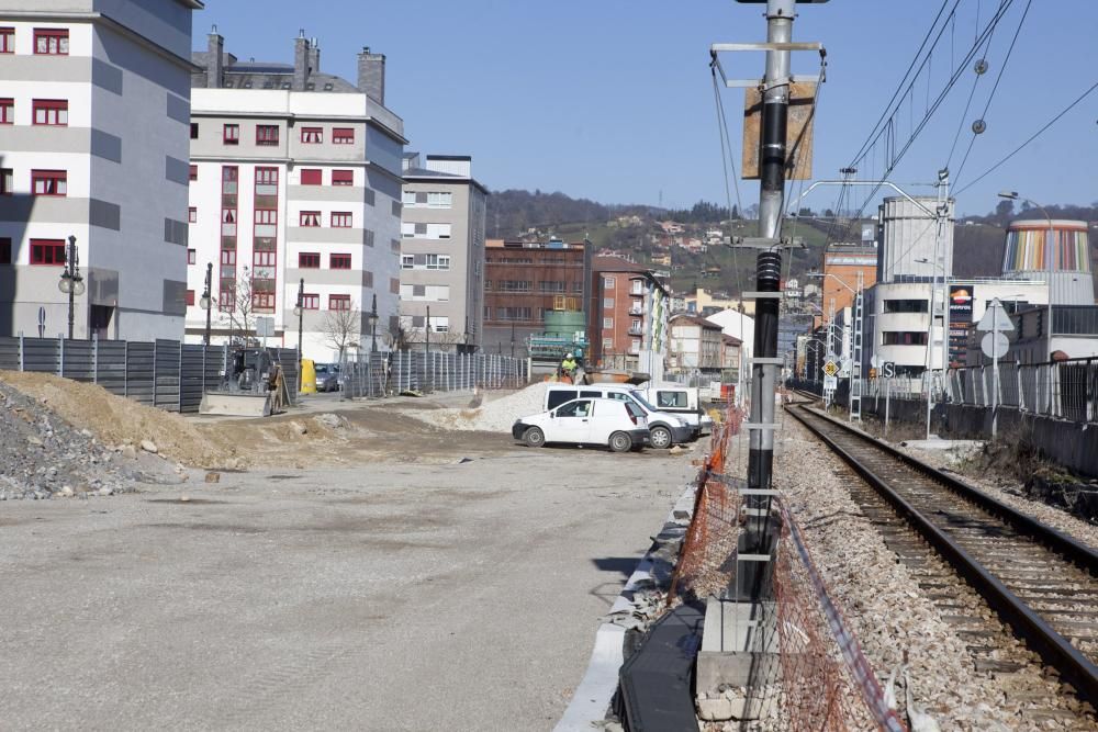 Obras de soterramiento en Langreo.