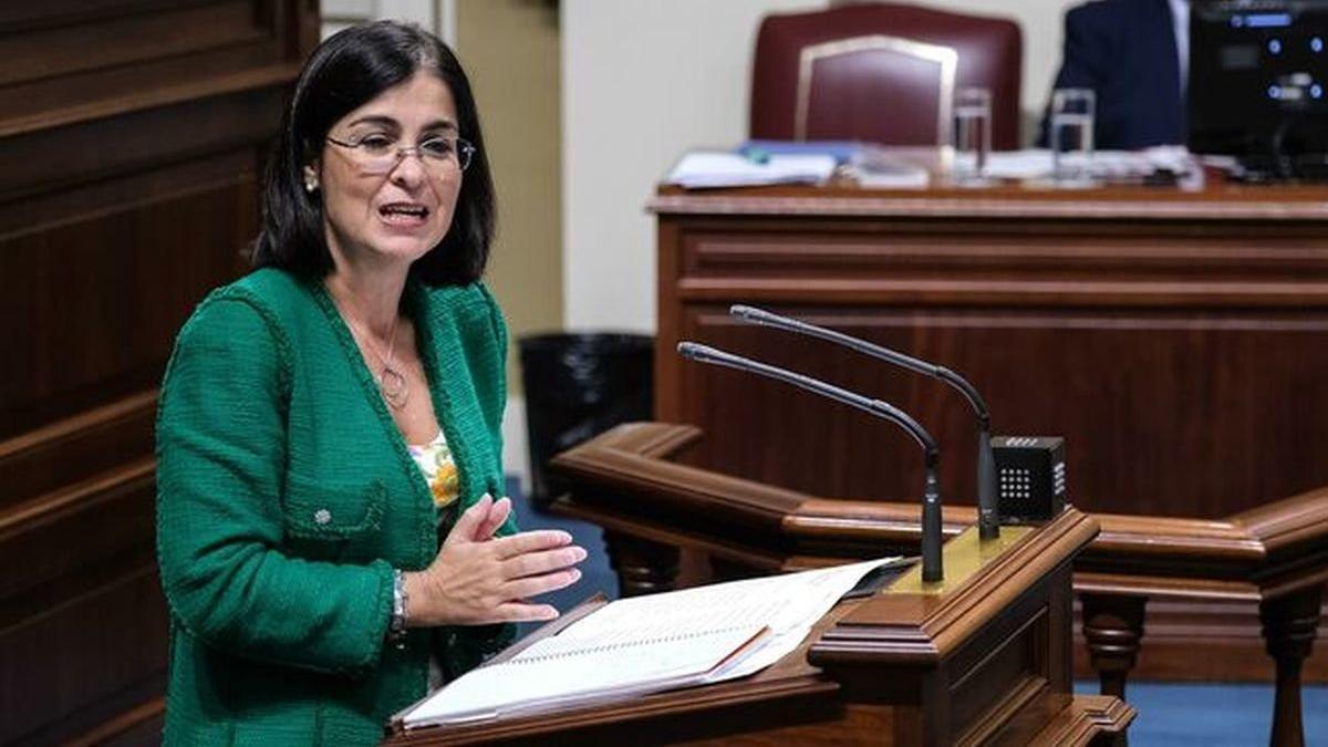 Carolina Darias, en el Parlamento canario.