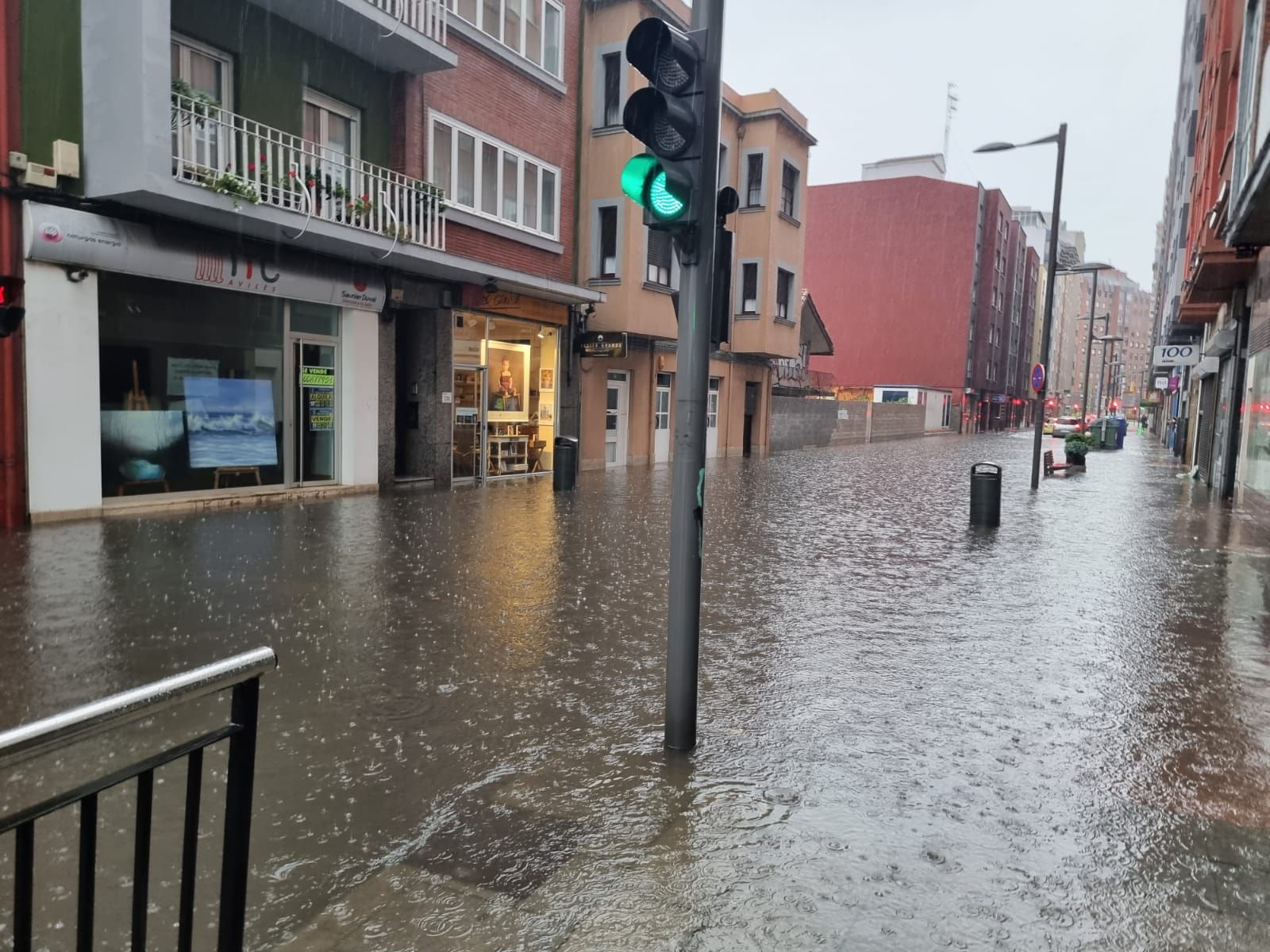 Inundaciones en Avilés por los fuertes aguaceros