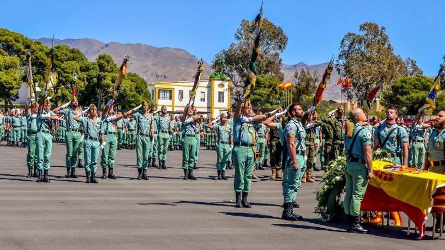 Imagen del funeral del legionario fallecido en unas maniobras en Agost.