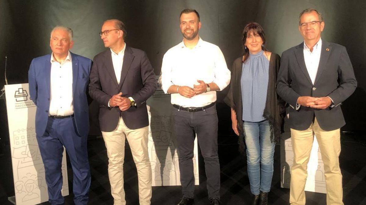 Participantes en el debate, los candidatos de Cs, PP, PSOE, UP y Vox.