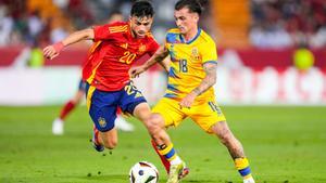 Pedri Gonzalez, jugador de España, en el encuentro amistoso ante Andorra.