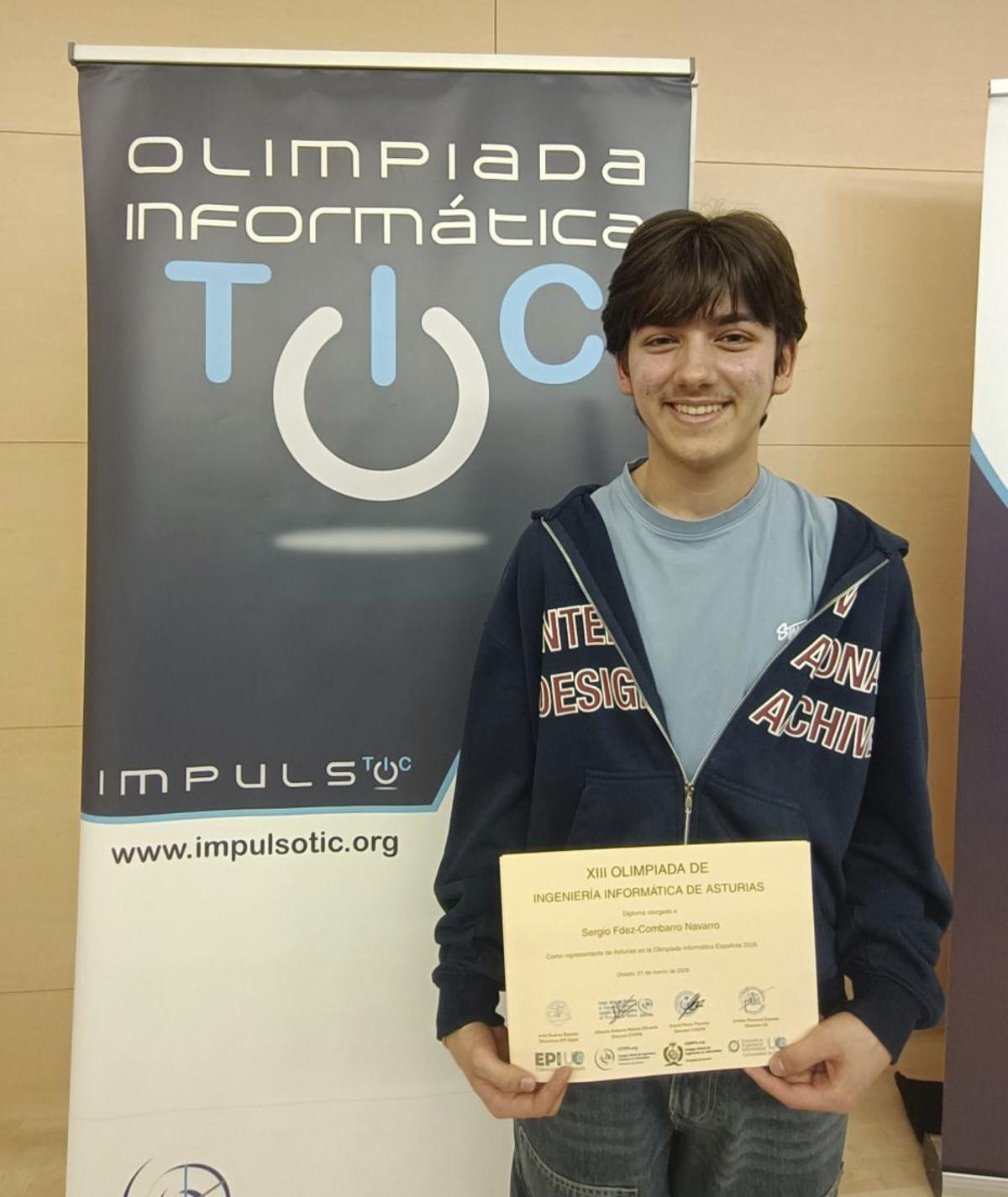 Sergio Fernández-Combarro, alumno del Colegio Palacio de Granda, representará a Asturias en la Olimpiada de Informática Nacional