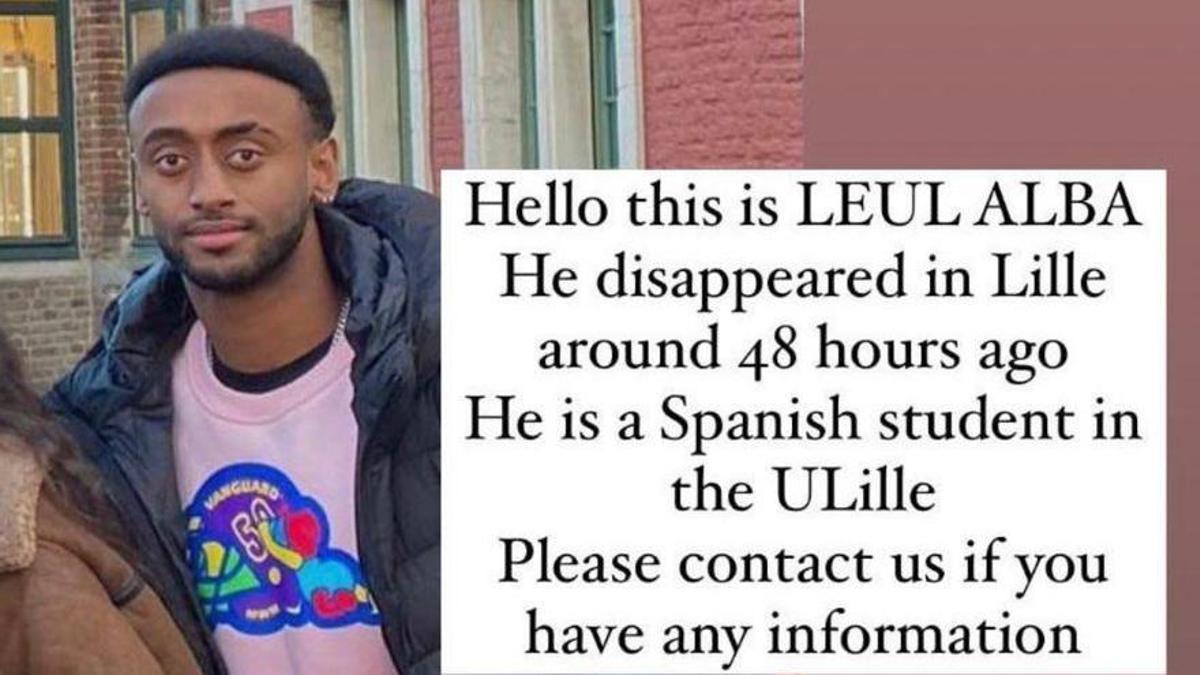Imagen difundida en redes sociales para tratar de localizar al joven de 20 años.