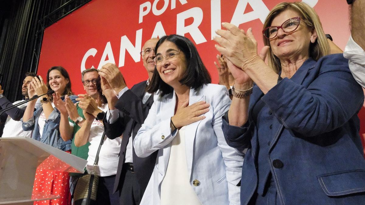 Carolina Darias celebra su victoria en las elecciones municipales del 28M a la Alcaldía de Las Palmas de Gran Canaria.