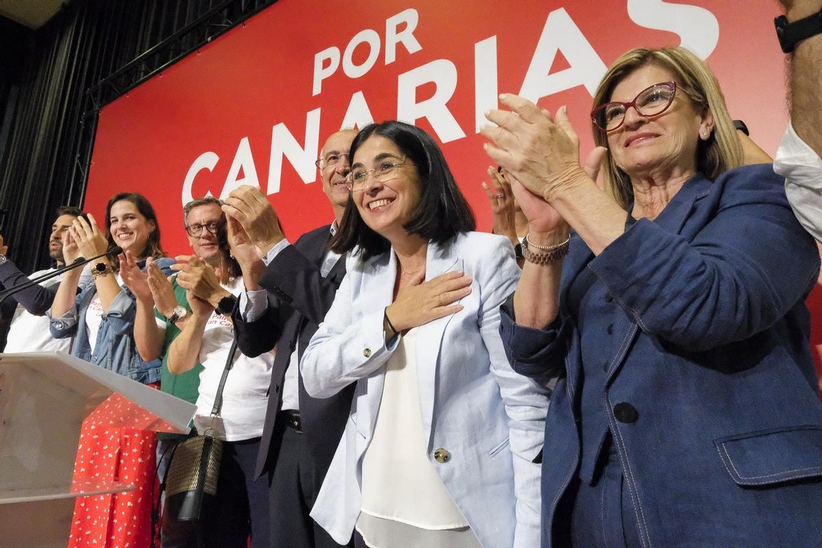 Carolina Darias celebra su victoria en las elecciones municipales del 28M a la Alcaldía de Las Palmas de Gran Canaria.