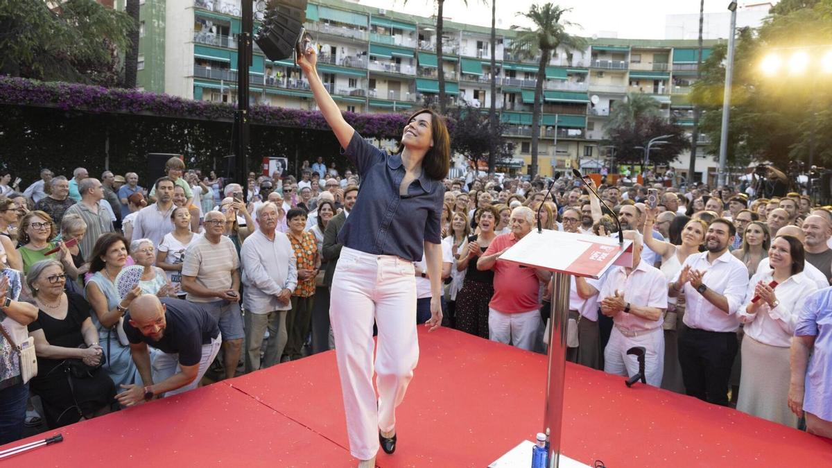 La líder del PSPV, Diana Morant, durante su acto en julio para ser nombrada candidata del PSPV a la Generalitat.
