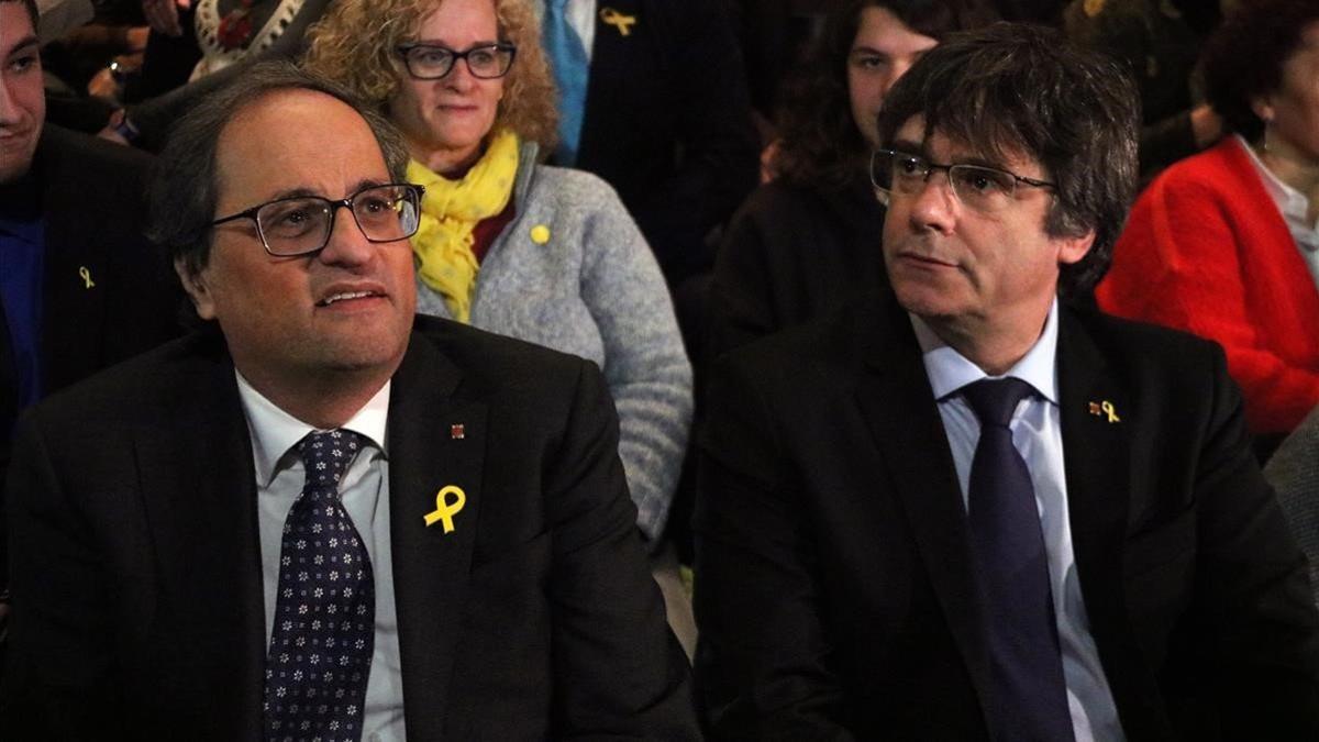Quim Torra y Carles Puigdemont, el pasado 8 de diciembre en Bruselas.