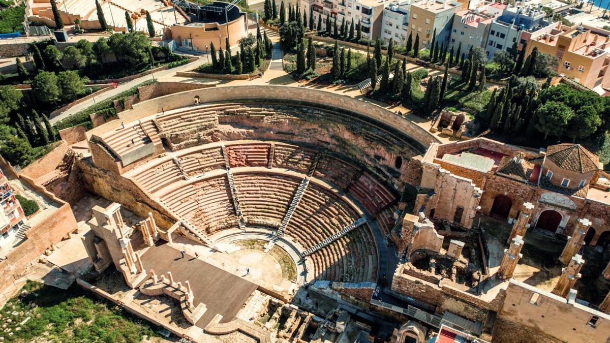 Vista aérea del Teatro Romano.