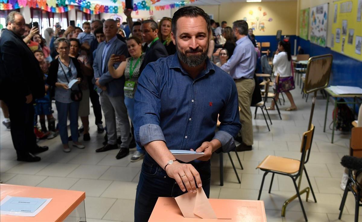 undefined48335465 spanish far right vox party leader santiago abascal casts hi190526172313