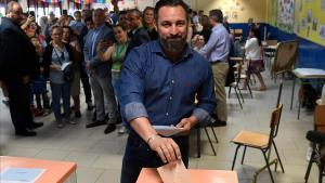 undefined48335465 spanish far right vox party leader santiago abascal casts hi190526172313