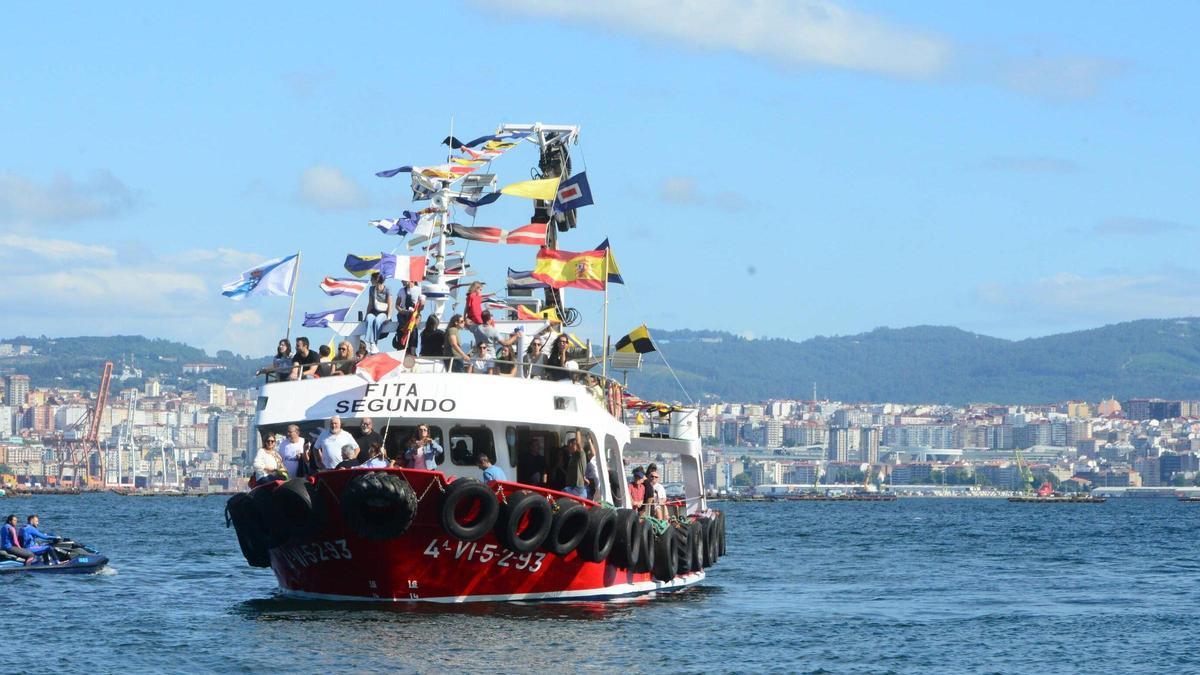 Un momento de la procesión marítima de este jueves.