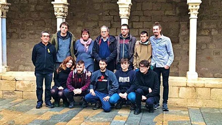 Torra visita els estudiants tancats des de dimecres a la Universitat de Girona