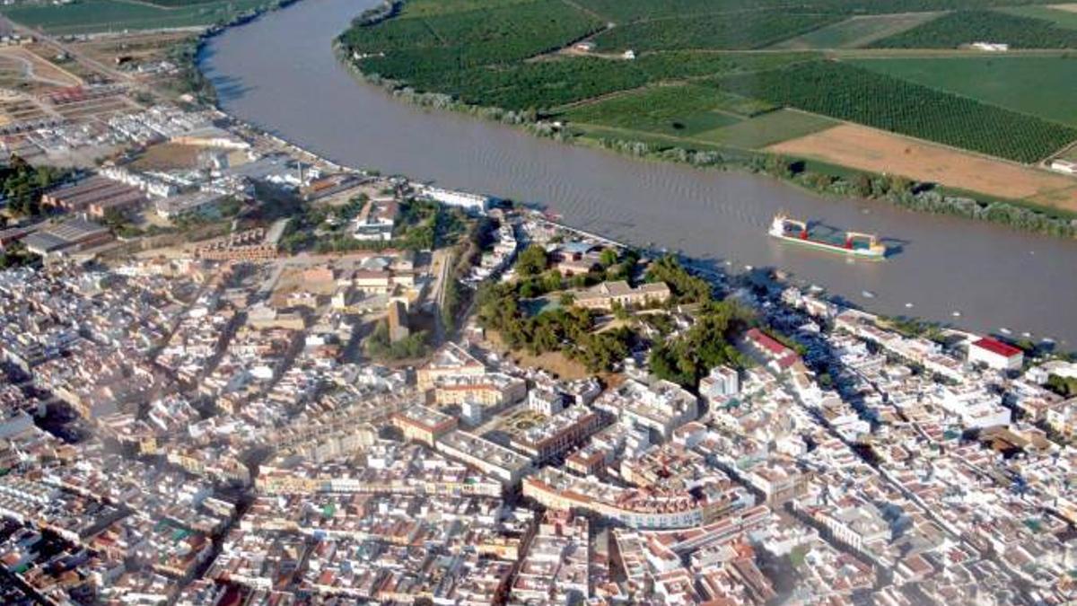 Vista aérea de Coria del Río.
