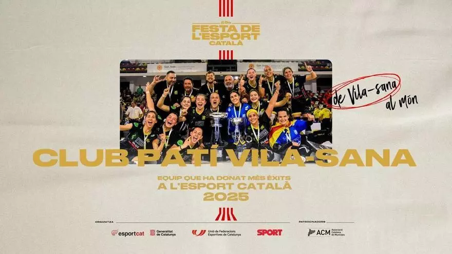 Club Patí Vila-Sana guanyador a equip que ha donat més èxits a l'esport català